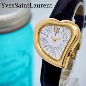 532 [ rare ] Yves Saint-Laurent clock new goods band lady's wristwatch Heart type 