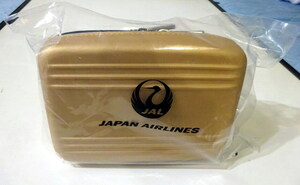 JAL Japan Air Lines First Class amenity kit Zero Halliburton unusual! Gold color. trunk type semi-hard case 2024 year 5 month free shipping!