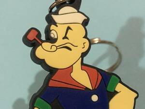 ラバー キーホルダー ポパイ Popeye 水兵 ほうれん草 カートゥーン マスコット アクセサリー キャラクター グッズ スマホ