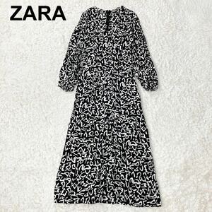 ZARA ザラ ロングワンピース 総柄 XS レディース B52428-117