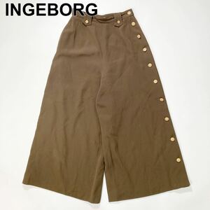 INGEBORG インゲボルグ ワイドパンツ 金ボタン レディース B52428-101