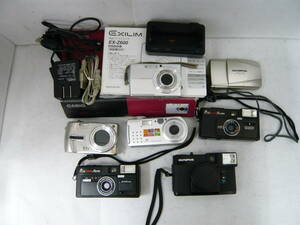 (M41157)カメラ7点おまとめ パナソニック(ライカ)/カシオ/ソニー/オリンパス/フジカ デジカメ フィルムカメラ デジタルカメラ