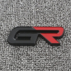 【送料込】GR(ガズーレーシング) 3Dエンブレム（両面テープ）黒／赤／黒 横7.3cm×縦3cm×厚さ4mm ② TOYOTA GAZOO Racing