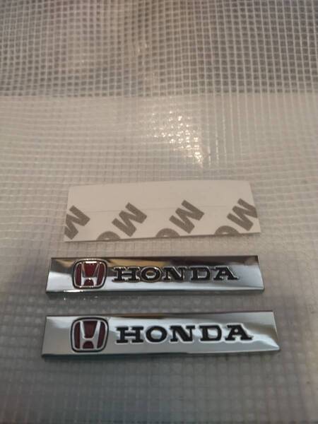 【ゆうパケット送料込】HONDA(ホンダ) エンブレムプレート 縦1.0cm×横6.0cm×厚さ2mm 2枚組 ①