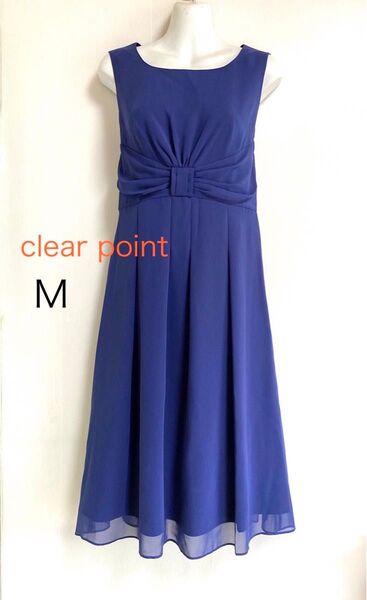 clear point ひざ丈 フォーマル ワンピース M ブルー系 ドレス