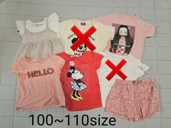 Tシャツ&ショーパン 5枚セット 100~110size 女の子 半袖Tシャツ