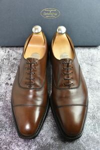 クロケット&ジョーンズ　ハラム　5E (24.0cm相当)　ダークブラウンバーニッシュ　348ラスト　ストレートチップ　Crockett&Jones