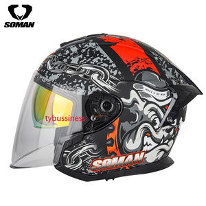 バイクヘルメット ジェットヘルメット ハーフヘルメット UVカット半帽ダブルシールド　着脱できる内装サイズS-XXL8色から選択可能