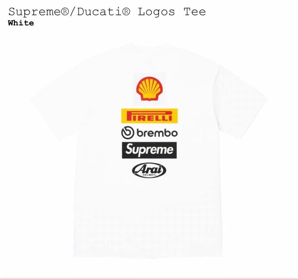 Supreme x Ducati Logos Tee "White"