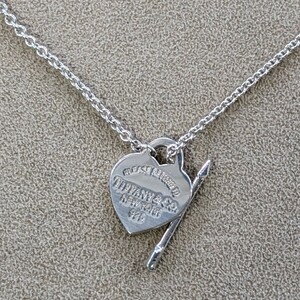  free shipping Tiffany&Co. Tiffany cheap Retun to Tiffany outright sales Heart arrow Arrow Ag925 accessory / silver / lady's 46cm necklace 