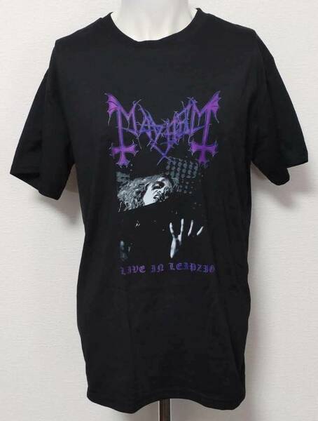 送料無料　【XXXLサイズ】メイヘム　Mayhem　Tシャツ　ロックバンド　半袖　紫　ファンスマ