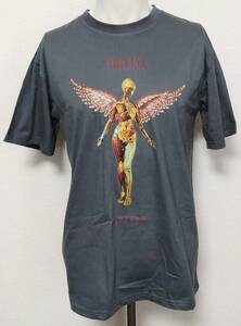 送料無料　【XXXLサイズ】ニルヴァーナ　Tシャツ　ロックバンド　半袖　NIRVANA　天使　チャコール　ファンスマ