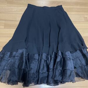 社交ダンス　スカート　65cm丈 黒