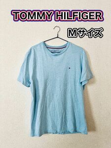 TOMMY HILFIGER コットンTシャツ M ライトブルー