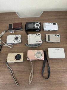 1 jpy ~ compact digital camera 9 point summarize CASIO FUJIFILM Nikon LUMIX junk 