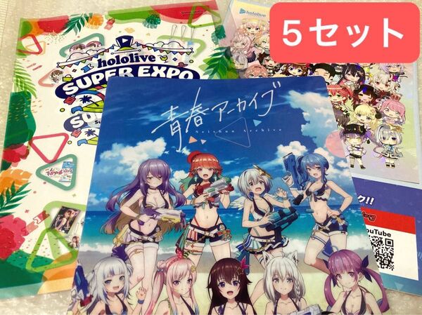 ホロライブ エキスポ 2024 会場限定クリアファイル ねんどろいどステッカー EXPOカタログ 5セット