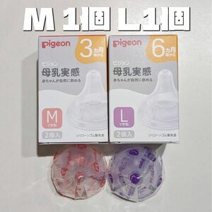 ピジョン 母乳実感 乳首 M L 2個 新品