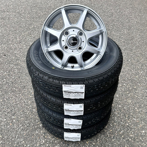 4本送料込み35800円～ 2024年製 ブリヂストン K370 145/80R12 80/78N 新品 メタリックシルバー アルミホイールセット 