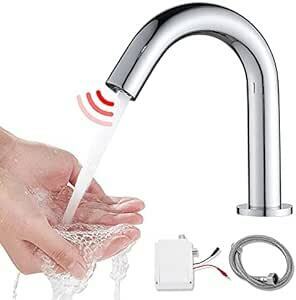 Maynosi 洗面水栓 自動水栓 センサー水栓 洗面用蛇口 洗面台用 自動赤外線検知 電池式（バッテリーを含まなく） 単水栓 公