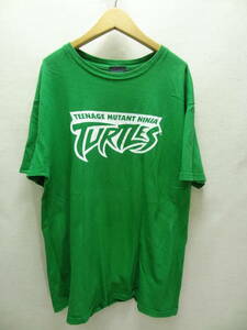 全国送料無料 USA アメリカ古着 忍者タートルズ Mirage Studio Inc.メンズ 緑色 ロゴプリント 半袖 Tシャツ Mサイズ