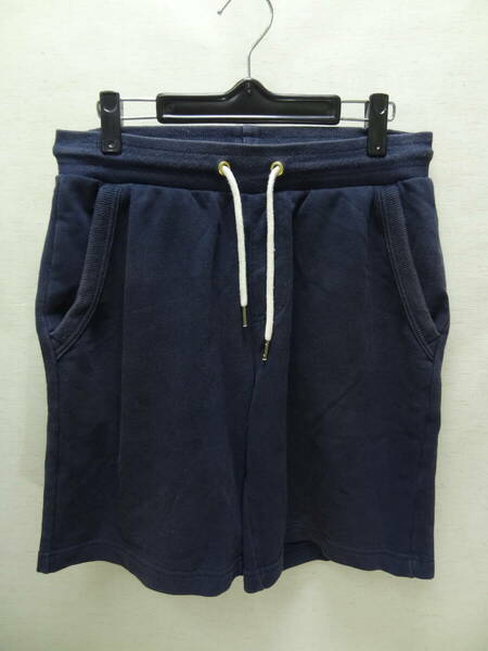 全国送料無料 ジーユー GU メンズ スウェット素材 紺色 4ポケット付き ショートパンツ Mサイズ