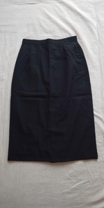  made in Japan skirt black black waist approximately 66cm rear pleated skirt M simple beautiful goods formal 