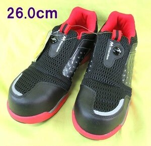 未使用 MANDOM マンダム 安全靴 セーフティー 26.0cm 4E レッド/ブラック 作業靴 ＃767 箱なし