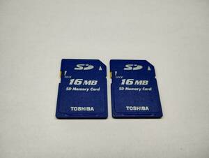 2枚セット　16MB　メガバイト　TOSHIBA　SDカード　メモリーカード