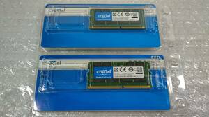 【中古】ノートパソコン用メモリ Crucial CT16G4SFD824A SO-DIMM DDR4-2400 PC4-19200 16GB×2枚セット 合計32GB