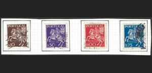外国切手　使用済み　ポルトガル　1944年　リスボン切手展　４種+小型シート（634-7a）