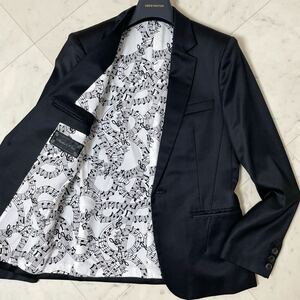  превосходный товар * NUMBER (N)INE Number Nine [ шедевр ] звук . tailored jacket size2/M соответствует шелк Blend 1B ощущение роскоши * сделано в Японии черный чёрный 