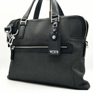 X666[ unused class ]TUMI| Tumi briefcase shoulder bag business bag 2WAY bag leather × nylon A4 storage PC storage 