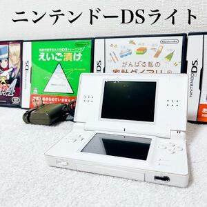 ニンテンドーDSライト ホワイト 任天堂 DS lite Nintendo ゲーム機 動作確認 ソフト付き 充電器付き 一式セット