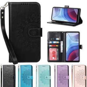 Motorola Moto G Power 2021ケース モトローラ 手帳型 ストラップ付 レザー カード収納 ブラック
