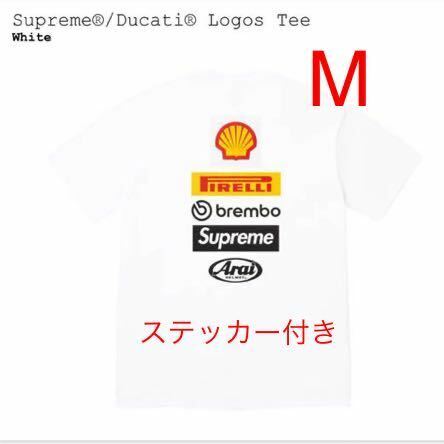 【新品】 M 24SS Supreme Ducati Logos Tee White シュプリーム ドゥカティ ロゴ Tシャツ ホワイト 白 ステッカー付き