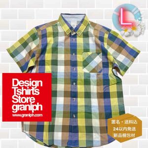 Design Tshirts Store graniph 半袖 マルチカラー ボタンダウン シャツ