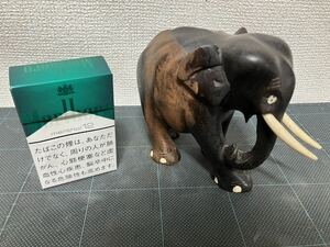 ♪520 象 置物 重さ約0.4kg 木製 木彫り インテリア オブジェ 縁起物 木工 雑貨 アフリカ 飾り 卓上 リビング 玄関 工芸 牙 売り切り