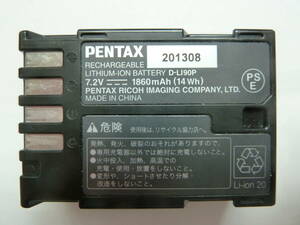 ペンタックス デジカメ用純正バッテリー・Pentax D-LI90P・中古良品