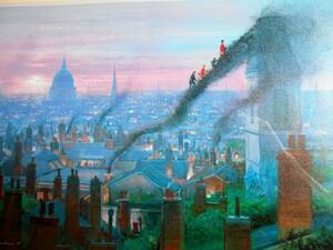 ピーター・エレンショウ 　煙の階段　メリーポピンズ　ディズニー　シートのみ　約45.50cm×約60.50cm