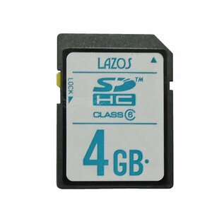 送料無料 LAZOS SDHC SDカード 4GB L-B4SDH6