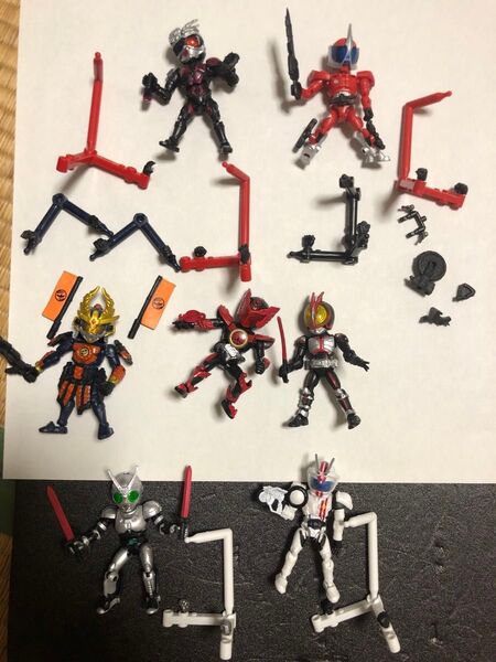 仮面ライダー 66アクション7体 アクセル手首1パーツ欠 シャドームーン ファイズ オーガなど