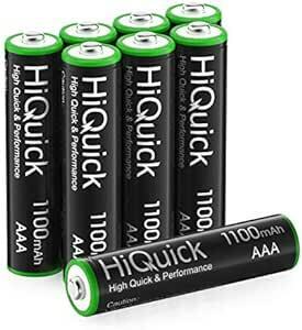 HiQuick 充電池 単4電池 充電式 ニッケル水素電池 8本 *1100mAh 約1200回繰り返し使用 ソーラーライト用 単