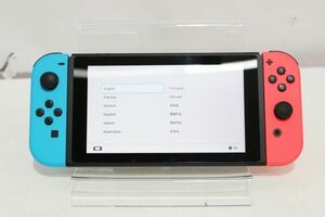 D911H 049 Nintendo Switch ニンテンドースイッチ 新型 本体（画面部）・左右Joy-Conのみ ネオンブルー/ネオンレッド 動作確認済 中古品