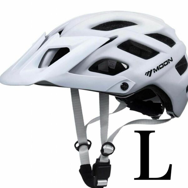 ヘルメット　自転車　ロードバイク　可動式　バイザー　サイクリング L ホワイト　白 サイクルヘルメット