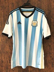 ss_1251y ★定形外 配送★ サッカー アルゼンチン代表 2014年 ホーム 半袖 ユニフォーム シャツ Clima Cool 吸汗速乾 高通気性 メンズ XO