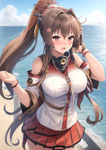 【131】艦隊これくしょん 艦これ 大和 高品質高画質 匿名発送 A4 アート ポスター イラスト 同人 美女 ファンアート アニメ 漫画 セクシー