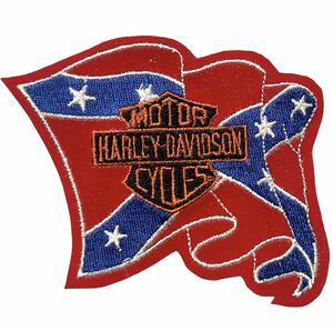 90s USA製 当時物 Harley-Davidson ビンテージ パッチ ワッペン ハーレーダビッドソン チョッパー ショベル　フラッグ バー&シールド 
