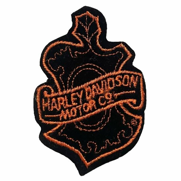 90s ロゴ エンブレム ワッペン 当時物 Harley-Davidson ビンテージ ハーレーダビッドソン パッチ アイロン フェルト 刺繍 