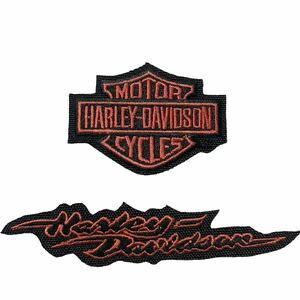 90s ロゴ エンブレム ワッペン 当時物 Harley-Davidson ビンテージ ハーレーダビッドソン パッチ バー&シールド エンブレム アイロン 