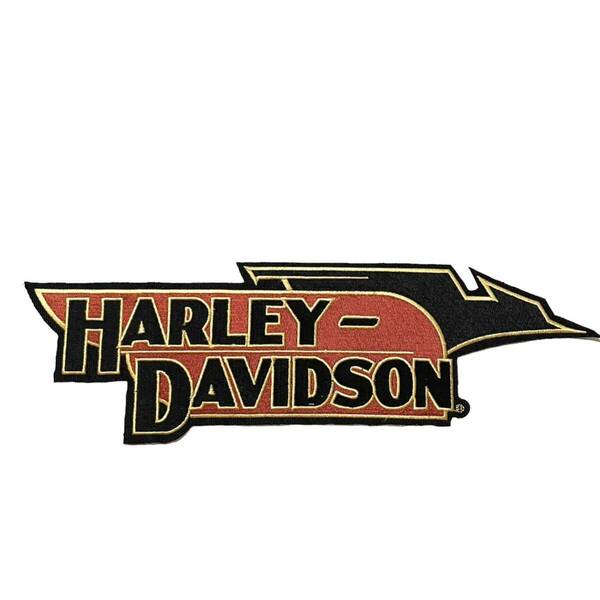 豪華 刺繍 90s ロゴ エンブレム ワッペン 当時物 Harley-Davidson ビンテージ ハーレーダビッドソン パッチ イーグル 金色 アイロン